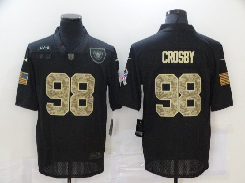 Men Okaland Raiders 98 Crosby Black camo Lettering 2020 Nike NFL Jersey